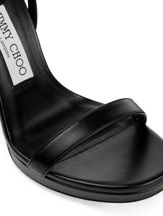 Jimmy Choo Moza 120 sandalen met enkelbandjes en plateauzool Zwart - Foto 5