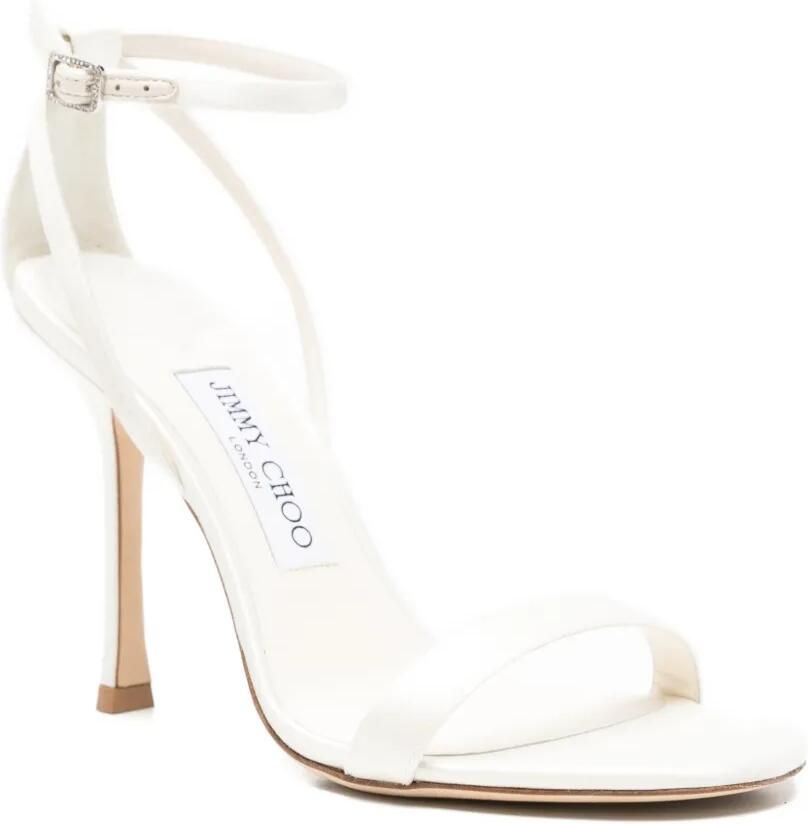Jimmy Choo Moza sandalen met kristallen gesp en enkelbandje Wit - Foto 3