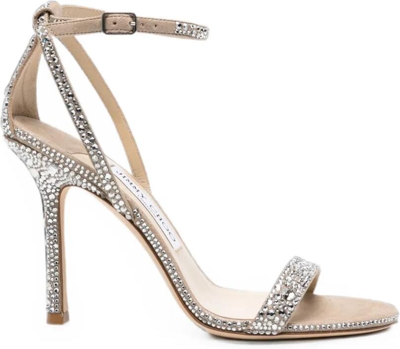 Jimmy Choo Moza sandalen verfraaid met kristallen Beige