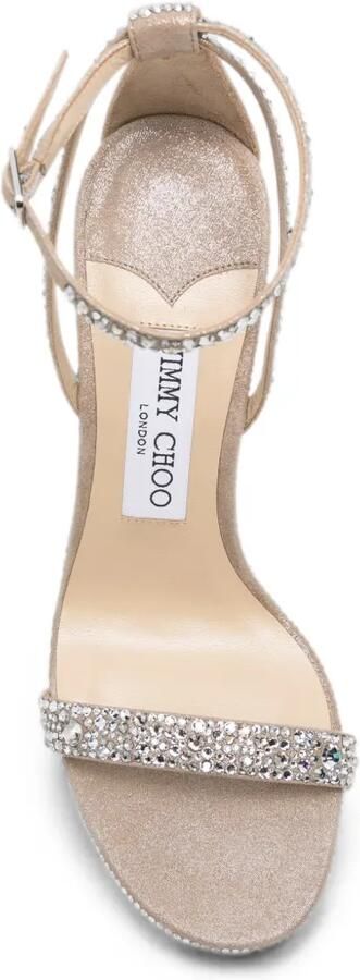 Jimmy Choo Moza sandalen verfraaid met kristallen Beige - Foto 4