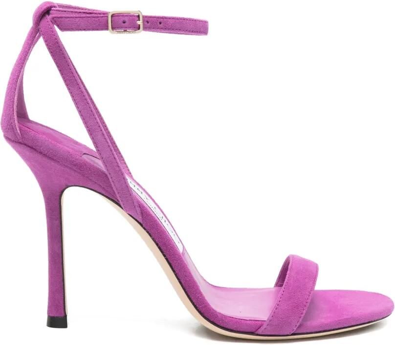 Jimmy Choo Moza suède sandalen met enkelbandje Paars