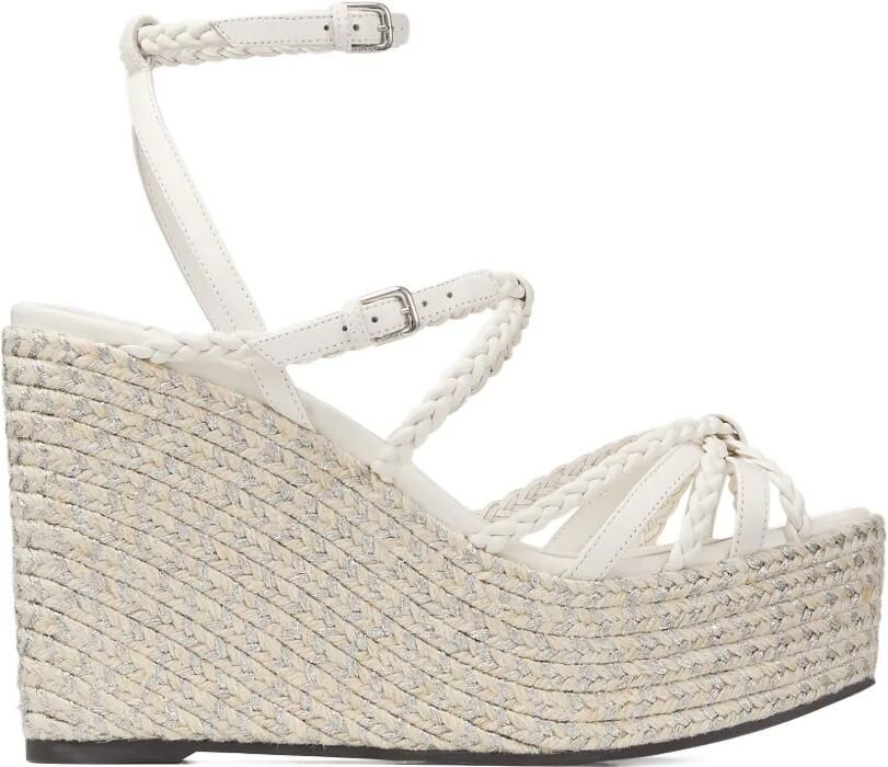 Jimmy Choo Nyra 100 sandalen met gevlochten band Wit