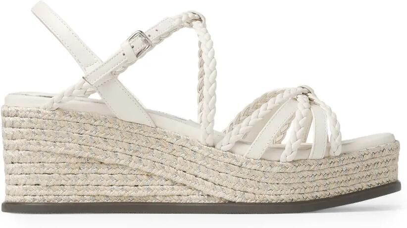Jimmy Choo Nyra 60 gevlochten espadrilles Wit