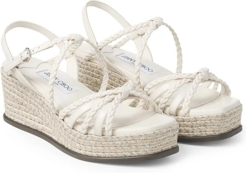 Jimmy Choo Nyra 60 gevlochten espadrilles Wit - Foto 4