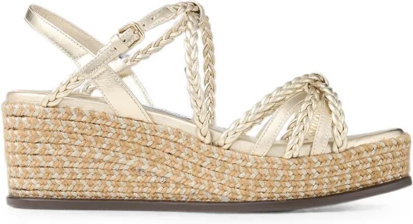 Jimmy Choo Nyra 60 zachtgouden mix metallic nappa leren sandalen met sleehak