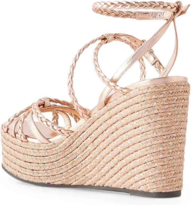 Jimmy Choo Nyra gevlochten espadrilles met sleehak Roze - Foto 2