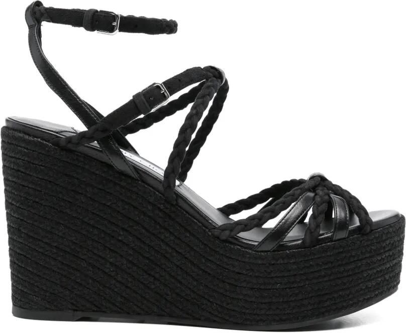 Jimmy Choo Nyra gevlochten sandalen Zwart