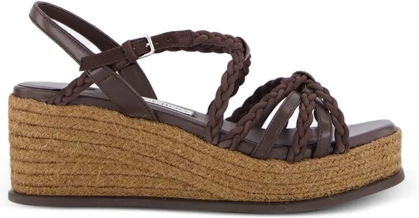 Jimmy Choo Nyra leren sandalen met sleehak Bruin