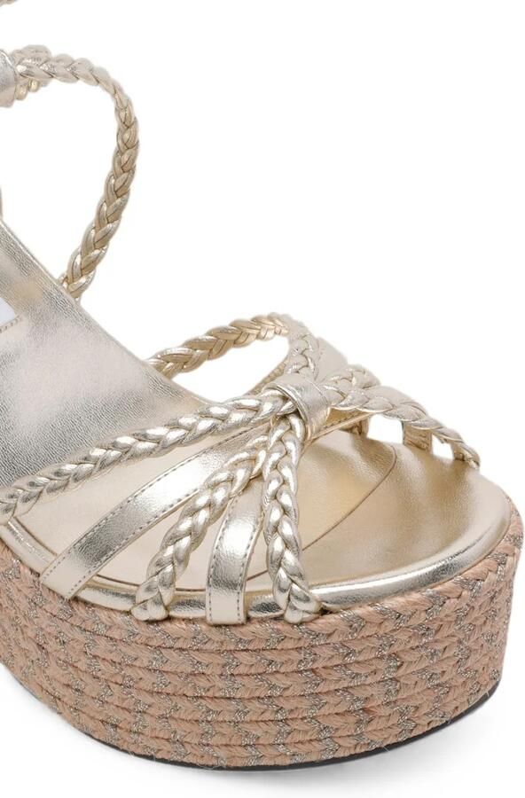 Jimmy Choo Nyra sandalen met gevlochten bandje Goud