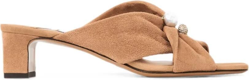 Jimmy Choo Rafi 45 toffee suède sandalen Beige
