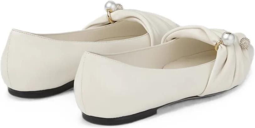 Jimmy Choo Rafi ballerina's verfraaid met parels Beige - Foto 5