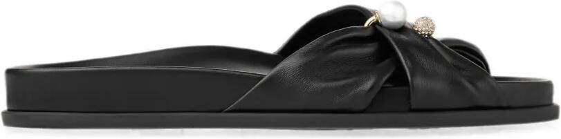 Jimmy Choo Rafi leren sandalen met zachte handschoen Zwart