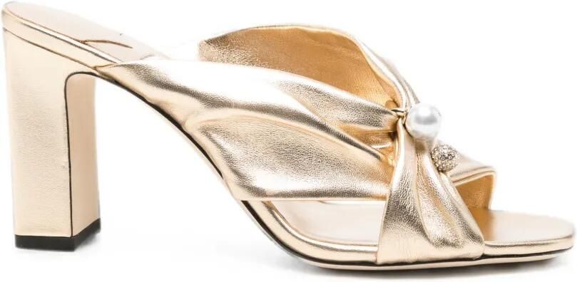 Jimmy Choo Rafi sandalen verfraaid met parels Goud