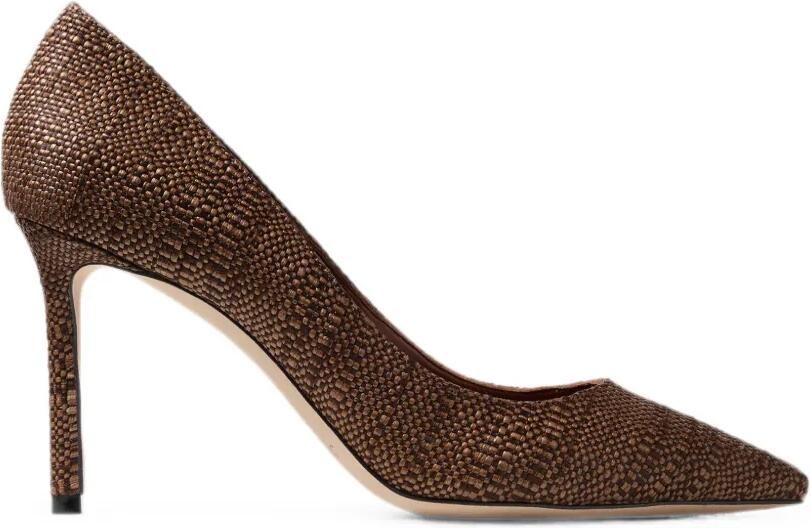Jimmy Choo Romy 85 geweven pumps met puntige neus Bruin