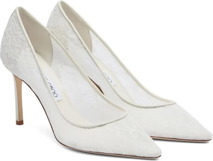 Jimmy Choo Romy 85 ivory lace pumps Wit