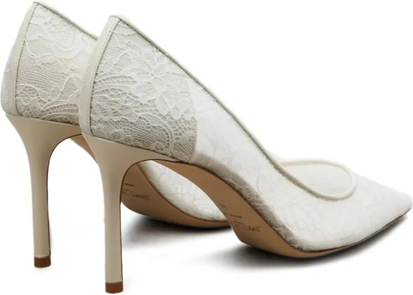 Jimmy Choo Romy 85 ivory lace pumps Wit - Foto 3