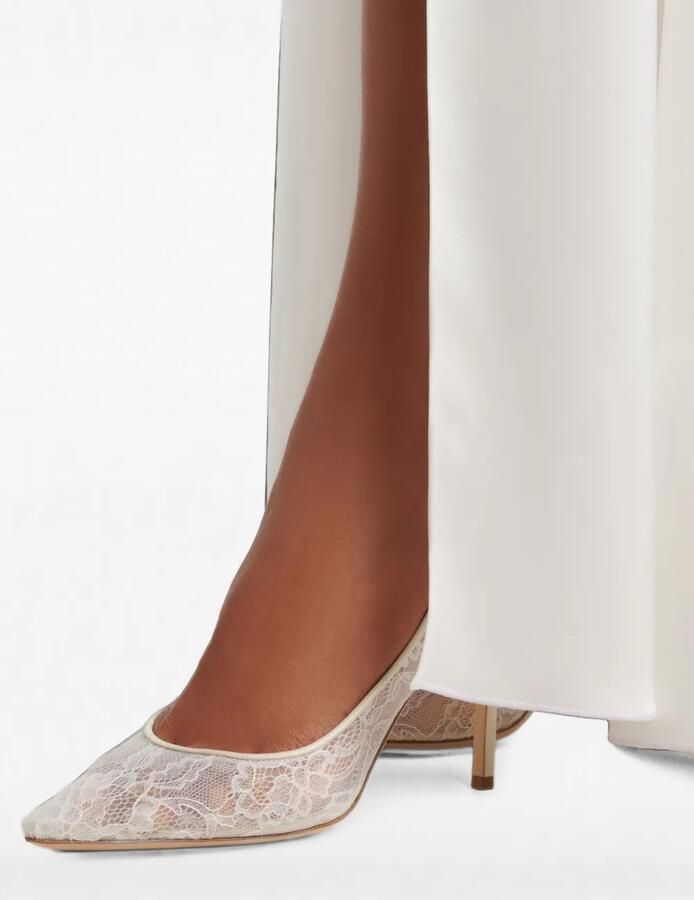 Jimmy Choo Romy 85 ivory lace pumps Wit - Foto 2