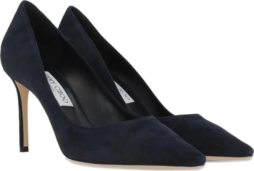 Jimmy Choo Romy suède pumps met puntige neus Blauw