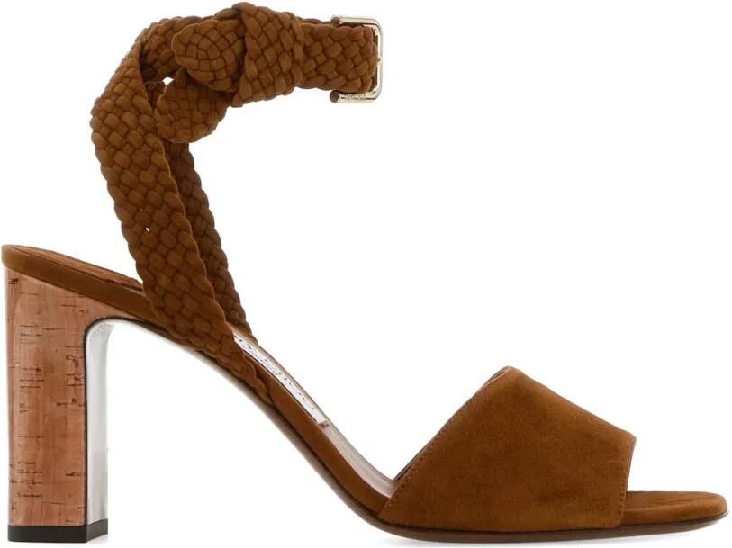 Jimmy Choo Rori suède sandalen met gesp Bruin