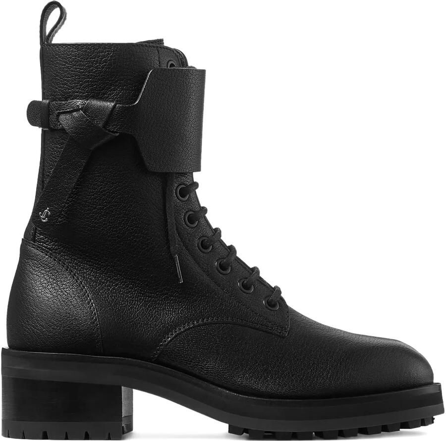 Jimmy Choo Rosabel leren combat boots met veters Zwart