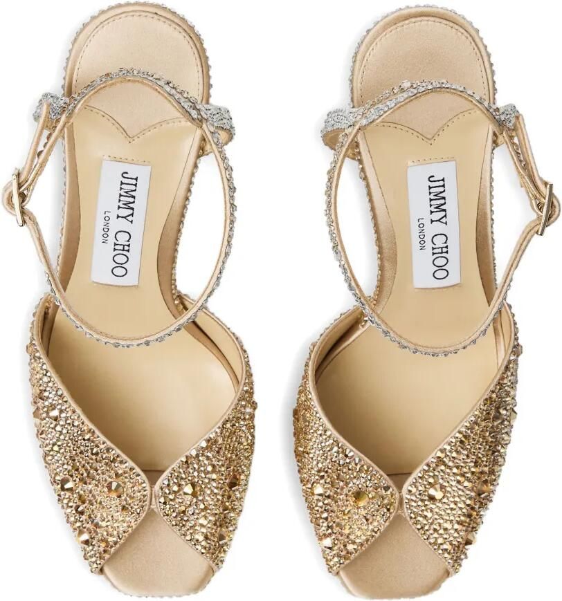 Jimmy Choo Sacaria 120 sandalen met plateauzool en kristallen Goud - Foto 2