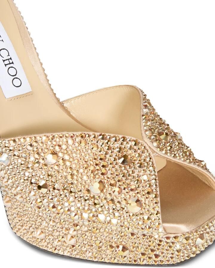 Jimmy Choo Sacaria 120 sandalen met plateauzool en kristallen Goud - Foto 3