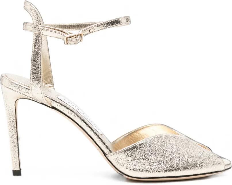 Jimmy Choo Sacora 85 metallic sandalen Goud