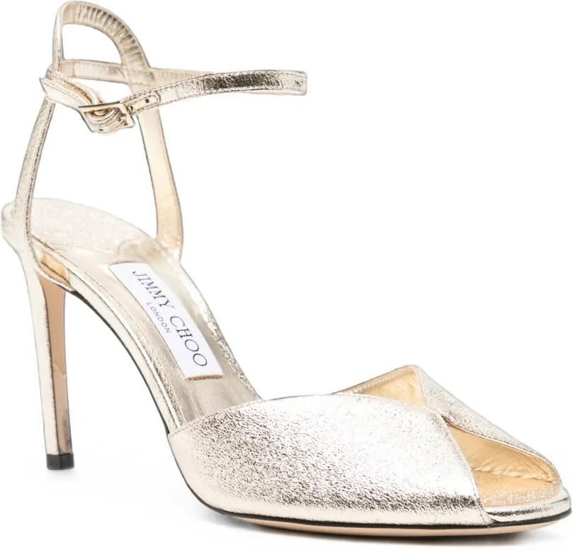 Jimmy Choo Sacora 85 metallic sandalen Goud - Foto 3