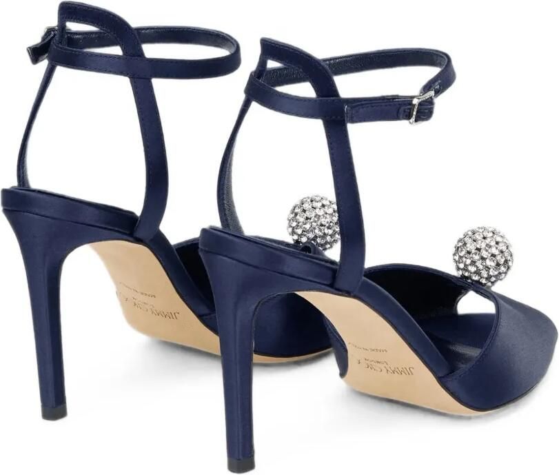 Jimmy Choo Sacora 85 satijnen sandalen verfraaid met kristallen Blauw - Foto 5
