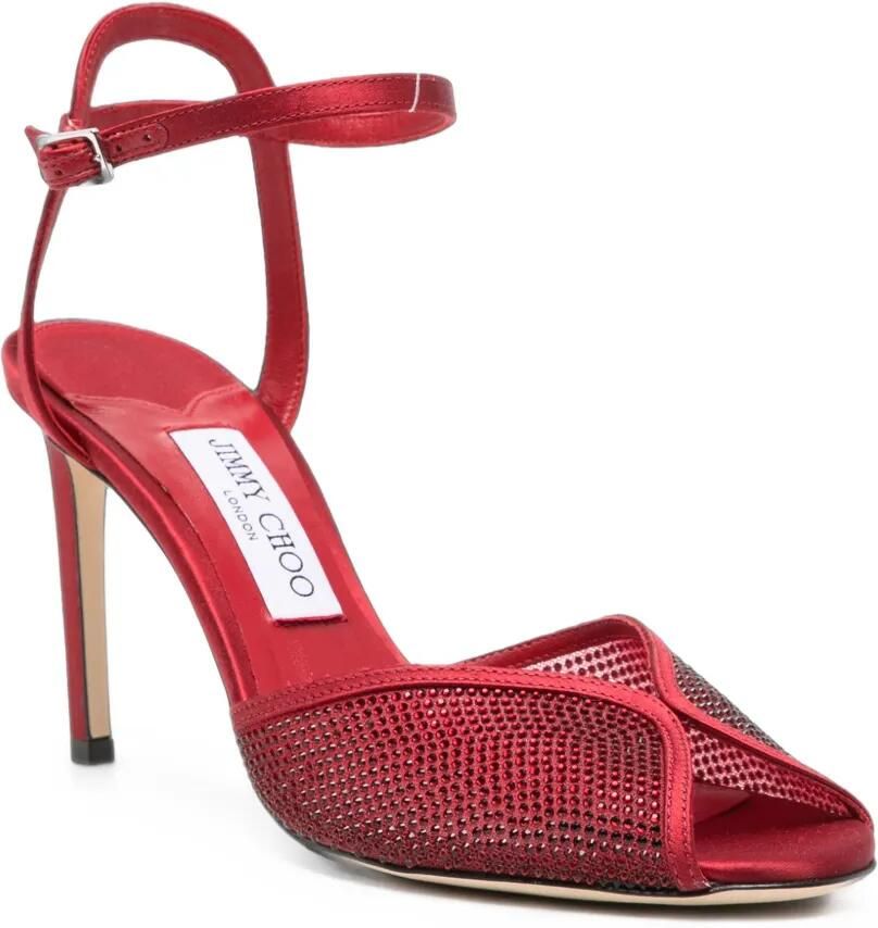 Jimmy Choo Sacora mesh sandalen verfraaid met kristallen Rood - Foto 2