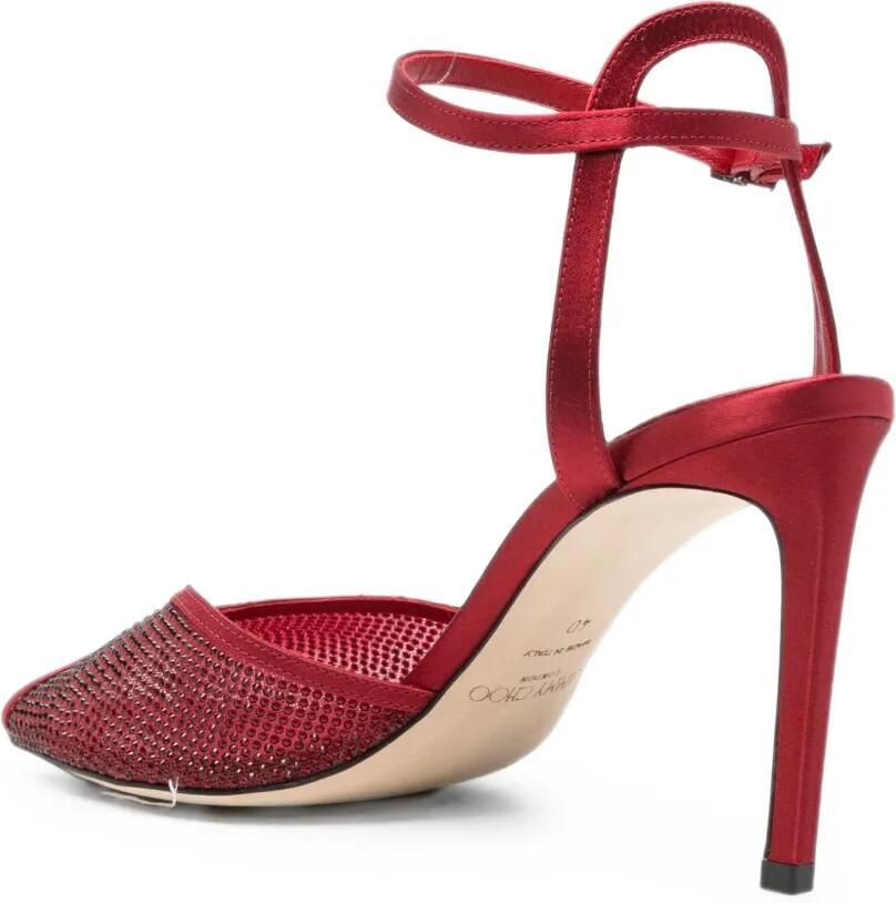 Jimmy Choo Sacora mesh sandalen verfraaid met kristallen Rood - Foto 3