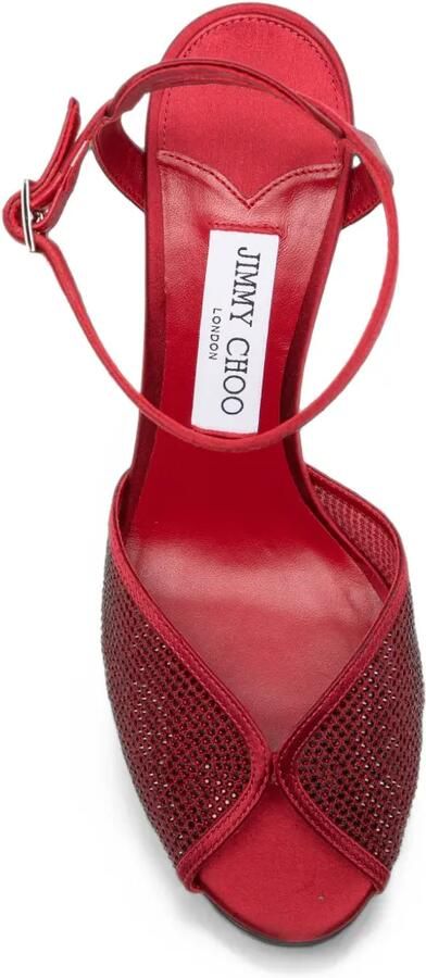 Jimmy Choo Sacora mesh sandalen verfraaid met kristallen Rood - Foto 4