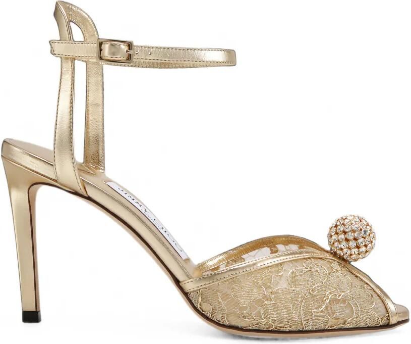 Jimmy Choo Sacora sandalen verfraaid met kristallen Beige