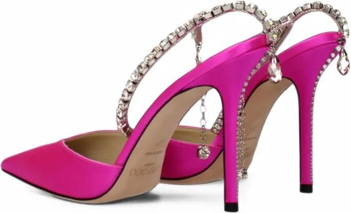 Jimmy Choo Saeda crystal-embellished pumps Roze - Foto 5