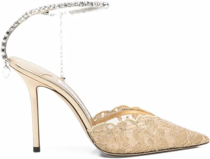 Jimmy Choo Saeda lace-mesh pumps Beige