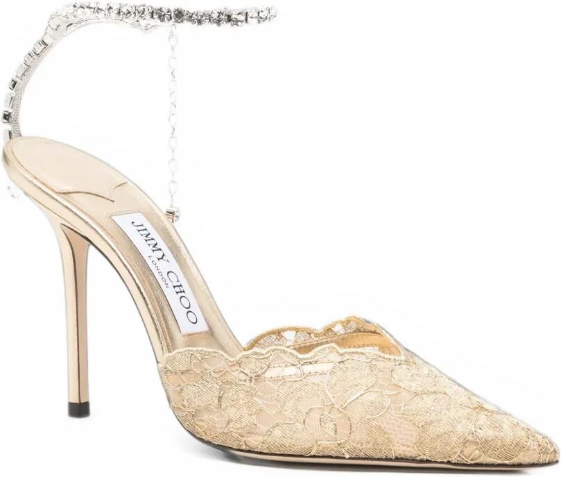 Jimmy Choo Saeda lace-mesh pumps Beige - Foto 3