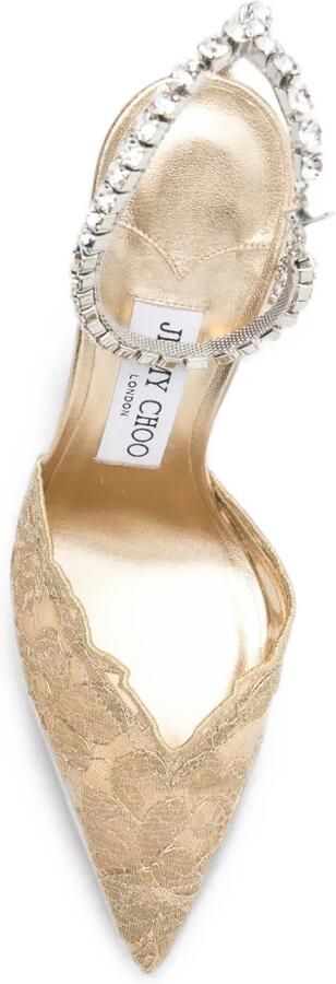 Jimmy Choo Saeda lace-mesh pumps Beige - Foto 4