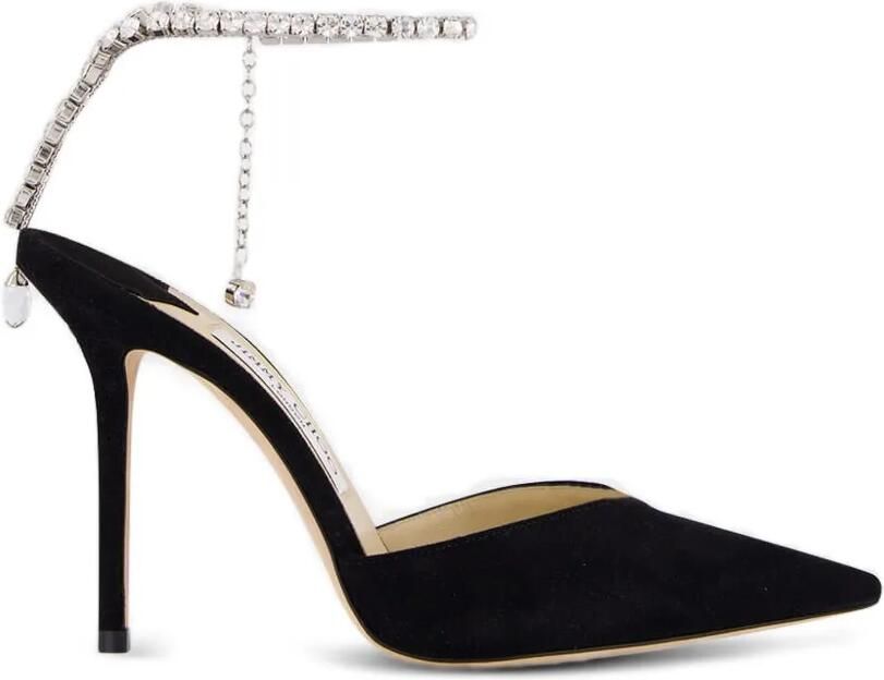 Jimmy Choo Saeda pumps met kristallen ketting Zwart