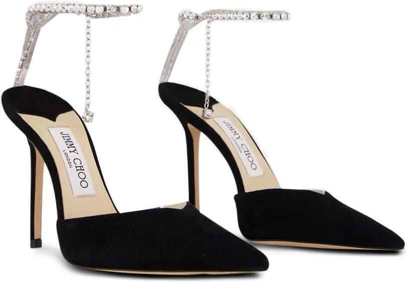 Jimmy Choo Saeda pumps met kristallen ketting Zwart - Foto 5