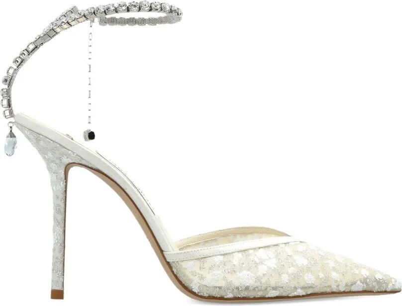 Jimmy Choo Saeda pumps verfraaid met kristallen Wit