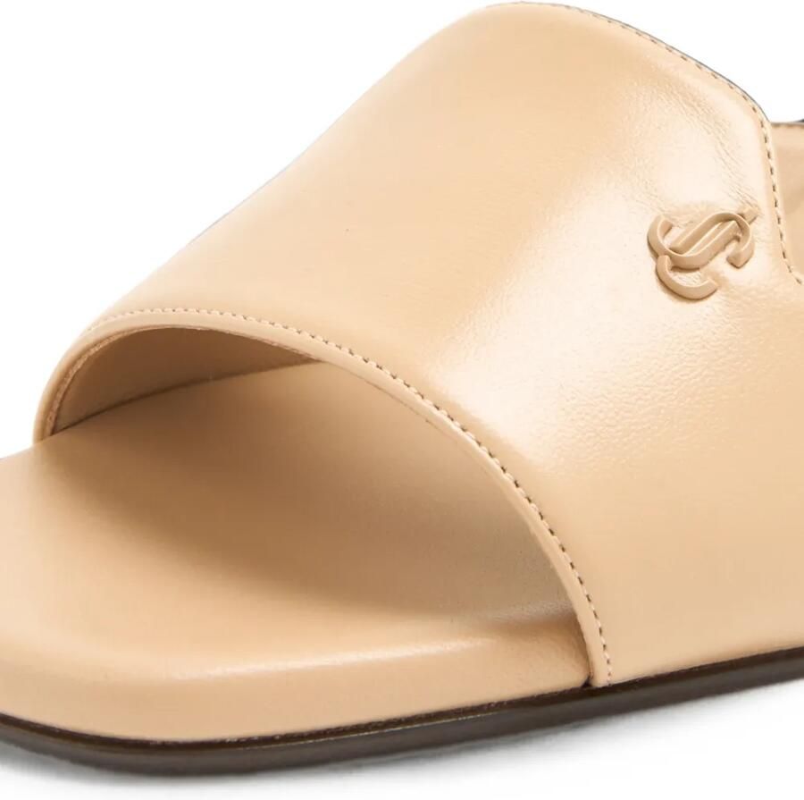 Jimmy Choo Sandalen met blokhak en JC-logo Beige