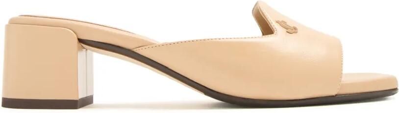 Jimmy Choo Sandalen met blokhak en JC-logo Beige - Foto 4
