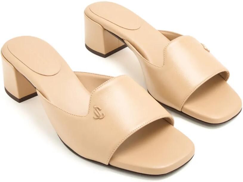 Jimmy Choo Sandalen met blokhak en JC-logo Beige - Foto 2