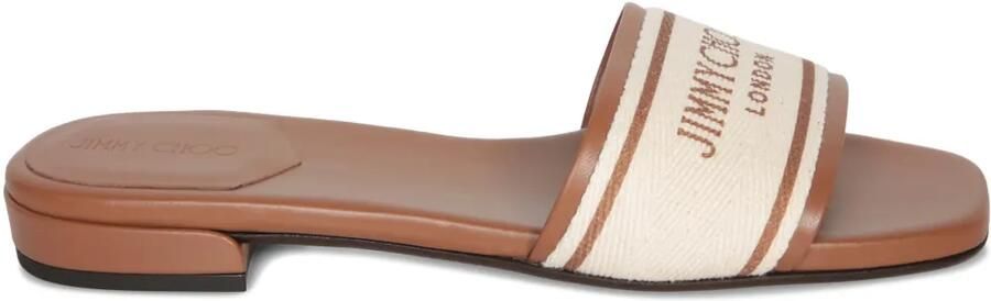 Jimmy Choo Sandalen met logobandje Beige