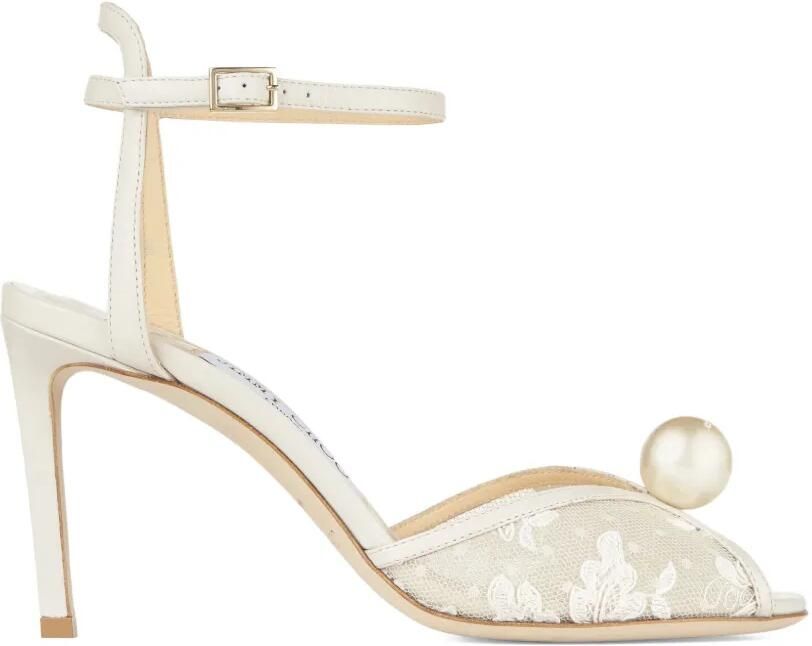 Jimmy Choo Sandalen met parel veters Wit