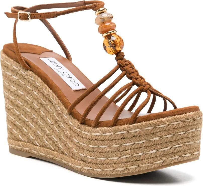 Jimmy Choo Sandalen met sleehak en verfraaid met kralen Bruin - Foto 2