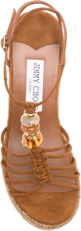 Jimmy Choo Sandalen met sleehak en verfraaid met kralen Bruin - Foto 4