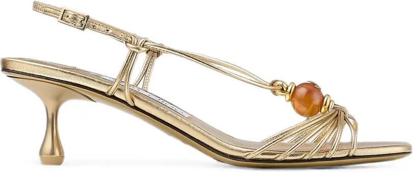 Jimmy Choo Sandalen verfraaid met kralen en metallic afwerking Goud