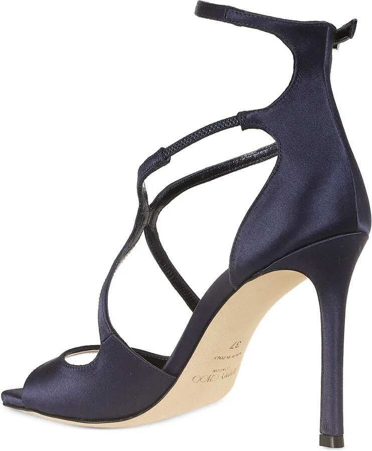 Jimmy Choo Satijnen sandalen met gekruiste bandjes Blauw - Foto 2