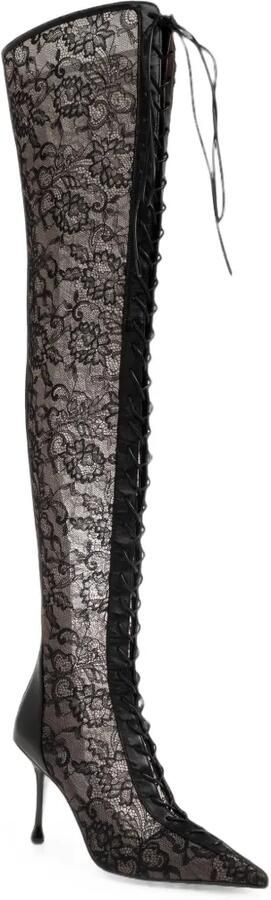 Jimmy Choo Scarlett overknee veterlaarzen Zwart - Foto 3